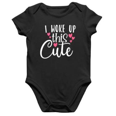 Imagem de Body Bebê Algodão I woke up this cute - Foca na Moda, Preto, GG