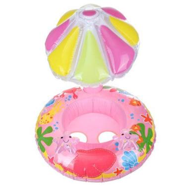 Imagem de Boia Bebe Guarda Sol Cogumelo Inflavel - Baby Boat ROSA 80x65x65cm - B