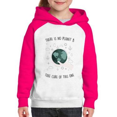 Imagem de Moletom Infantil There is no planet B - Foca na Moda, Branco, Rosa, 4
