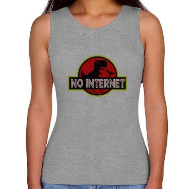 Imagem de Regata Feminina No internet - Foca na Moda, Cinza, GG