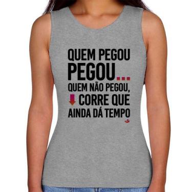 Imagem de Regata Feminina Quem pegou, pegou - Foca na Moda, Cinza, P