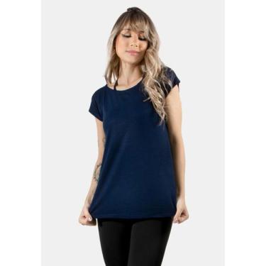 Imagem de Blusa  Feminina Furadinha Fitness Lisa Academia Treino RCL Modas, Azul