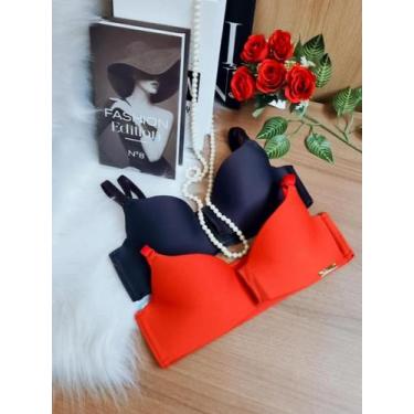 Imagem de KIT 2x Sutiã Com Bojo Fecho Frontal Alça C/ Regulagem Lateral Larga - 