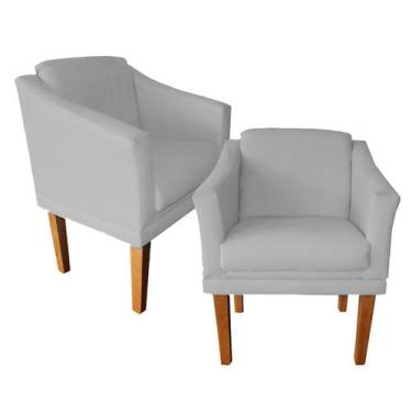 Imagem de Kit 2 Cadeiras Estofadas Gran Fael Para Recepção Empresa - Suede - Sv 