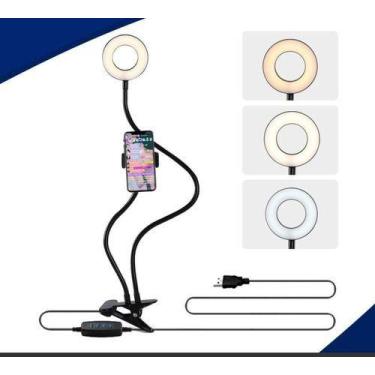 Imagem de Ring Light De Mesa Iluminador Led Com Suporte Celular - Não Informada,