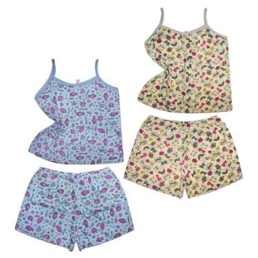 Imagem de Kit 2 Pijama Feminino Confortável De Algodão Estampado Adulto - Empóri