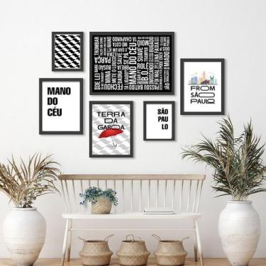 Imagem de Kit Composição 6 Quadros Decorativos São Paulo - com vidro - Quadros O