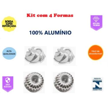 Imagem de Kit Com 4 Forma Bolo Decorado Com 2 Forma Vulcão e 2 Forma Suíça Gomad