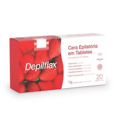 Imagem de Cera Quente Depilação Depilflax Morango 1kg Tabletes