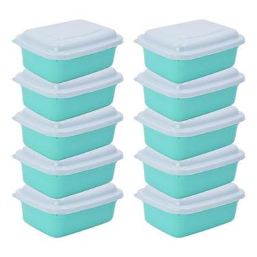 Imagem de Kit 10 Potes Organizadores C/ Tampa Armazenamento Plástico Multiuso Ma