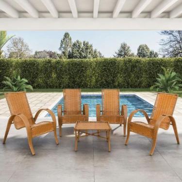 Imagem de Conjunto de Mesa de Centro e 4 Cadeiras Vitória para Área Externa - Ac