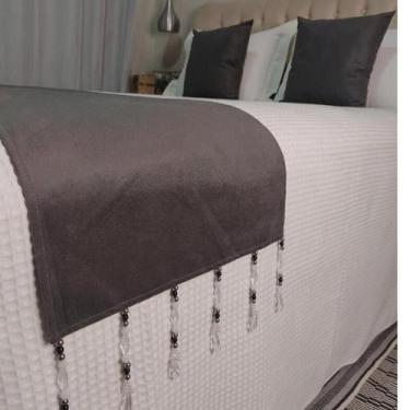 Imagem de Peseira Casal/Queen Com Pedraria Jacquard 2 Capas Almofadas - INGRID B