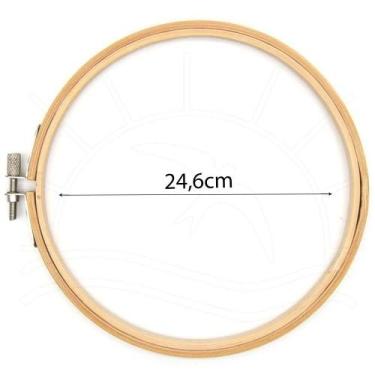 Imagem de Bastidor de Bambu com Regulador Círculo, No 10 - 25,4CM