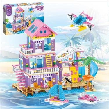 Imagem de Conjunto de Construção WINGIFT Seaside Beach Villa com Helicóptero (6-