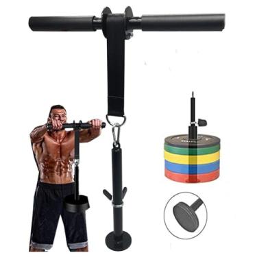 Imagem de Fortalecedor de antebraço e rolo de pulso, rolo de antebraço para treinamento com alça antiderrapante de nylon forte, serve para placas de peso olímpico de 2,5 e 5 cm, ideal para treinamento de força