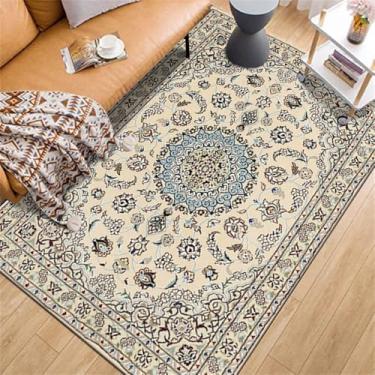 Imagem de HJZSZX Tapete de veludo de cristal boêmio vintage, sala de estar, quarto, cobertor de cama e carpete fácil de limpar, decoração para casa, SJR lavável 2.120 x 200 cm 47 x 79 polegadas