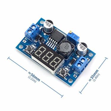 Imagem de QEBIDUL LM2596S DC-DC Conversor de Buck DIY 4-40V para 1,25-37V Regulador de Degraus Estabilizador de Voltagem com Display de Voltímetro LED, Azul, LM2596 With LED
