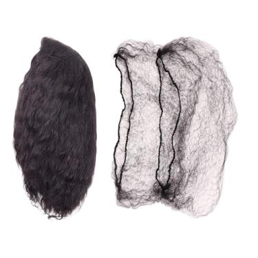 Imagem de Votinu 100 peças de redes de cabelo extra grandes de 66 cm para cabelo, redes de cabelo de malha elástica para mulheres, armazenamento de perucas, coque de cabelo, serviço de comida para dormir (66