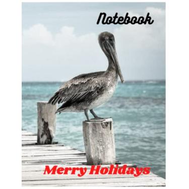 Imagem de Merry Holidays notebook Composition Notebook: Vintage Santa Claus & Merry Holidays. College Ruled, Cream Paper, 140 pages, 8.5"x11: nootbook