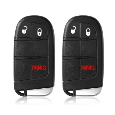 Imagem de Controle remoto de entrada sem chave para carro M3N-40821302 433MHz Substituição de 3 botões para Jeep Compass 2017-2021 - pacote com 2