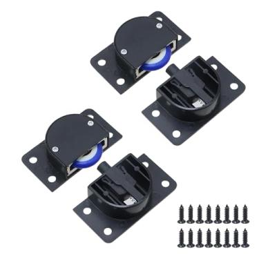 Imagem de Savagrow 2 conjuntos de roldanas para porta deslizante para guarda-roupa, móveis, preto, rolos, armário, porta deslizante, substituição de ferragens domésticas