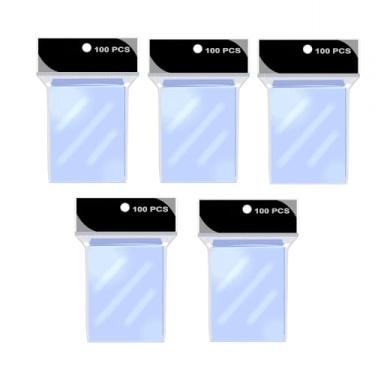 Imagem de 500 peças de capas transparentes e macias para cartas padrão 6,6 cm x 9 cm, protetor de cartão colecionável ultratransparente para jogos MTG, beisebol, futebol e esportes (500 unidades)