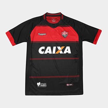 Imagem de Camisa Vitória Infantil I 2018 s/n Torcedor Topper - Preto+vermelho - 12a
