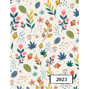 Imagem de 2023: Agenda semainier au format A4 - Année civile (Janvier à Décembre 2023) - Intervalles d'1h (7h-22h) - Contacts, jours fériés, mots de passe, ... - Une semaine sur deux pages