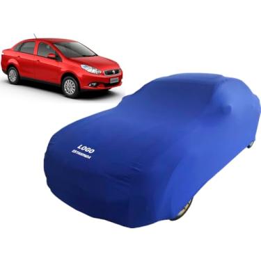 Imagem de Capa Para Cobrir Carro Fiat Grand Siena Tecido Helanca (Azul)