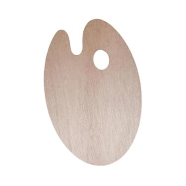 Imagem de Colaxi Paleta de tinta de madeira Palete de tinta portátil DIY para pintura a óleo acrílica Bandeja de mistura de cores de tinta Artistas iniciantes adultos