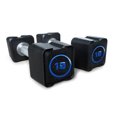 Imagem de Halteres de ferro fundido, (2,5 kg - 10 kg) em par/(13,6 kg/25 kg) pesos fixos com revestimento PU e aderência antiderrapante, sem odor