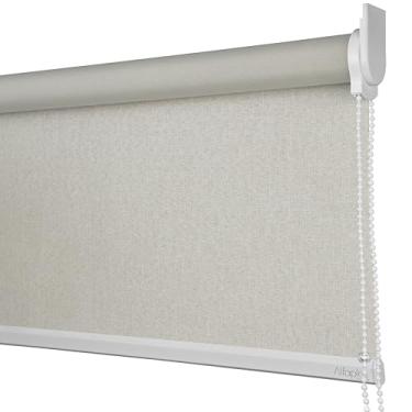 Imagem de Cortina Persiana Rolo Blackout Linho Natural SOB MEDIDA comando lado DIREITO (SEM BANDÔ) (Linho Natural - Acabemento Branco, 1,35 (lar) x 2,10 (alt))