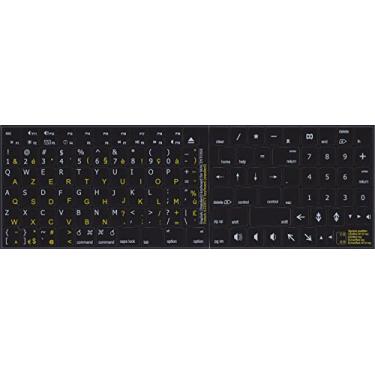 Imagem de Online-Welcome Etiqueta de teclado Mac French Azerty Inglês EUA preta