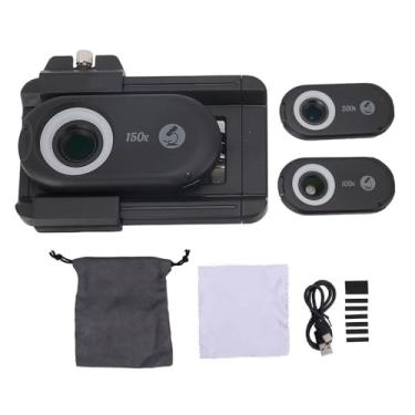 Imagem de Lente de Microscópio Telefônico, 100x 150x 200x HD Zoom Microscope Camera Anex Com Clipe Universal, Micro Lente Portátil para Crianças Adultos