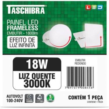 Imagem de Luminaria Led Plafon Taschibra Frameless Borda Infinita Embutir Redond