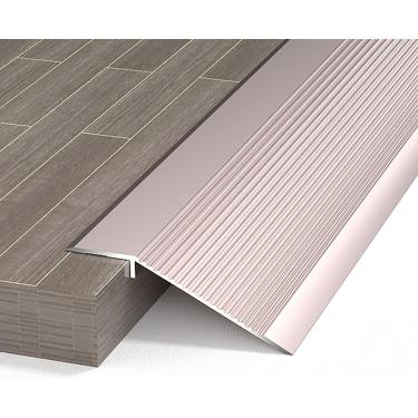 Imagem de Faixa de perfil de transição de piso de 2 peças, 80cm/100cm/120cm, altura ajustável 0,8-5cm, transição final de liga de alumínio para carpete, azulejo, piso laminado, violetas douradas, 1m *