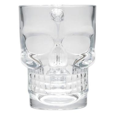 Imagem de Copo Caveira Beer De Chopp Cerveja Bar Transparente 510 ML Com Alça De