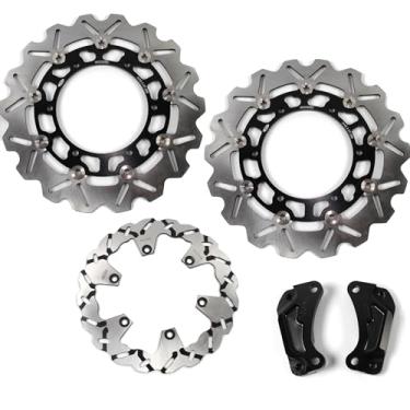 Imagem de Rotores de disco de freio dianteiros traseiros flutuantes grandes para Yamaha XP T-max 500 2008-2011, acessórios de substituição de motocicleta pretos