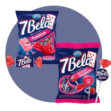 Imagem de Kit Pacote de Bala 7 Belo 500g + Pirulito 7 Belo 500g