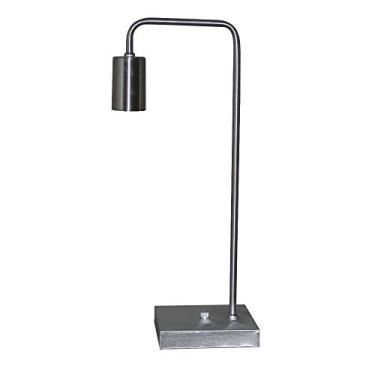 Imagem de Abajur Luminaria De Mesa - Estilo Retrô Ideal para escritório, home office, sala, quarto (Prata)