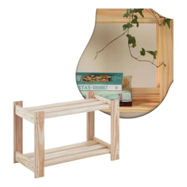 Imagem de Prateleira Sapateira Rustica De Pinus Liso 2 Andares Resistente