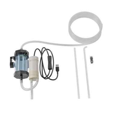 Imagem de Gralara Limpador de cascalho de aquário elétrico Conjunto de sujeira e removedor de resíduos com mangueira de silicone e bomba USB de filtro para tanque de,