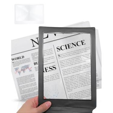 Imagem de Lupa MagDepo para leitura de página plana, auxílio de leitura perfeito para idosos e pessoas com baixa visão com 1 lupa de cartão bônus