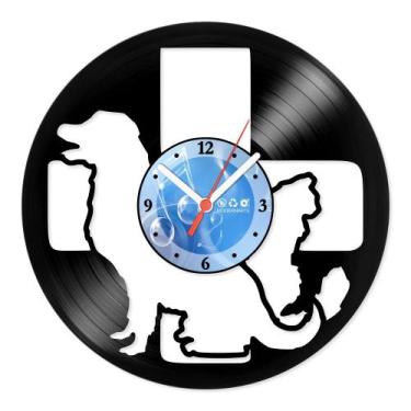 Imagem de Relógio De Parede Disco Vinil Profissões - Médico Veterinário - VPR-04