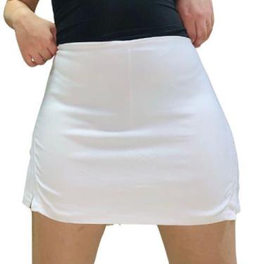 Imagem de Saia bengaline 2 fendas short saia moda feminina cintura alta plus siz