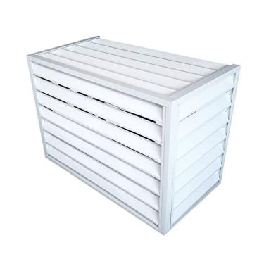 Imagem de Capa de ar condicionado para tela de cerca externa - Capa de alumínio resistente antifurto para condensador externo - Gabinete independente para cobrir lixo externo ou unidades AC - Rack de ar