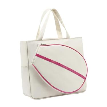 Imagem de Dynwave Tenis Tote Rucksack, armazenamento portátil para homens, Homens, resistente à água MultiProsse Fitness Badminton Bag, bolsa, Branco