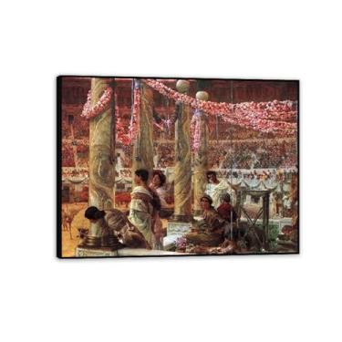 Imagem de Caracella and Geta com moldura preta por Lawrence Alma Tadema Impressões, reprodução de pintura a óleo, impressão giclée em tela, arte de parede pronta para pendurar para decoração de quarto de casa.