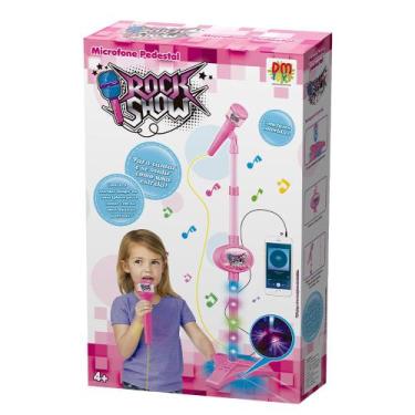 Imagem de Microfone Pedestal Infantil Rock Show com Luz e Som DMTOYS, Rosa