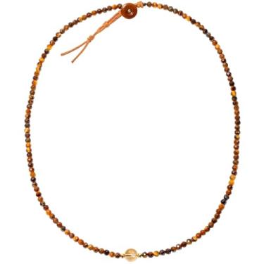 Imagem de Xfoxstal Pulseiras com contas de pedra olho de tigre amarelo citrino envoltório riqueza energia cristais espirituais contas facetadas colares para mulheres equilíbrio boho joias, Medium, Pedra, Olho